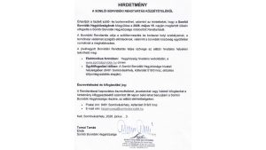 Hirdetmény - A Somlói Borvidéki Rendtartás közzététele